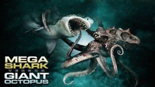 Mega Shark Versus Giant Octopus poster art