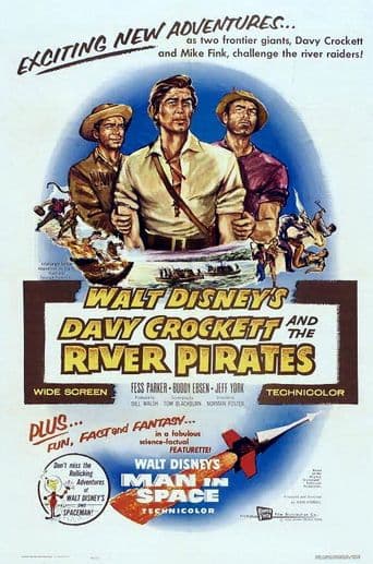 Davy Crockett and the River Pirates poster art